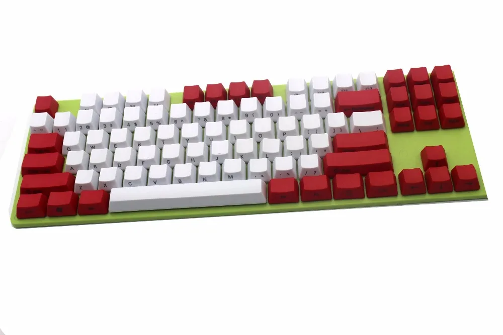 Ymdk белый красный смешанный сбоку-топ с принтом пустой толстые pbt 104 87 61 Ключ Шапки OEM профиль ключ Шапки для MX механическая клавиатура