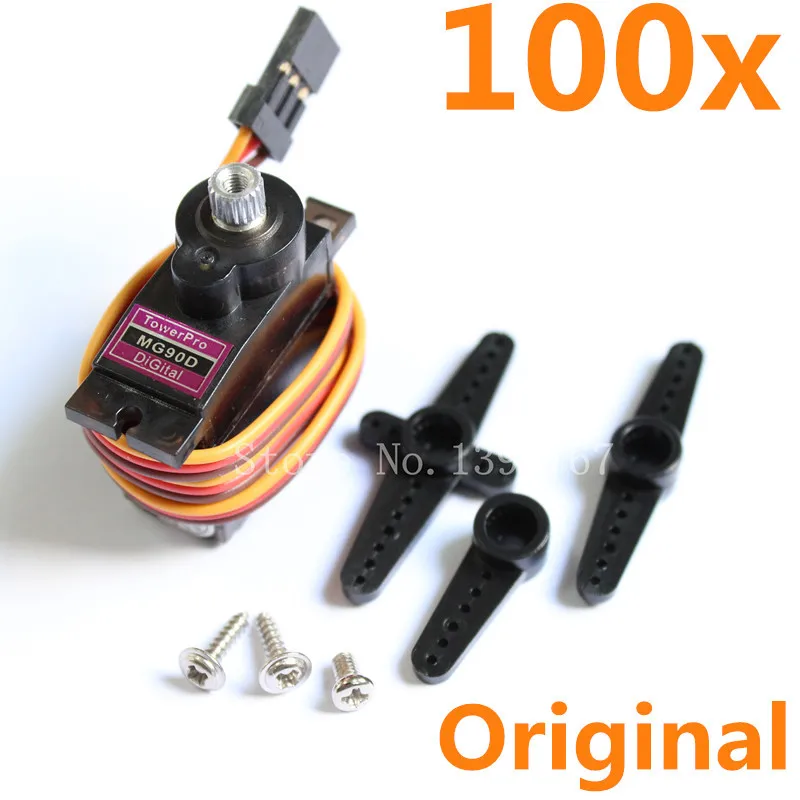 Оптовая продажа 100 шт. цифровой серводвигатель Tower Pro MG90D фотомагнитный крутящий