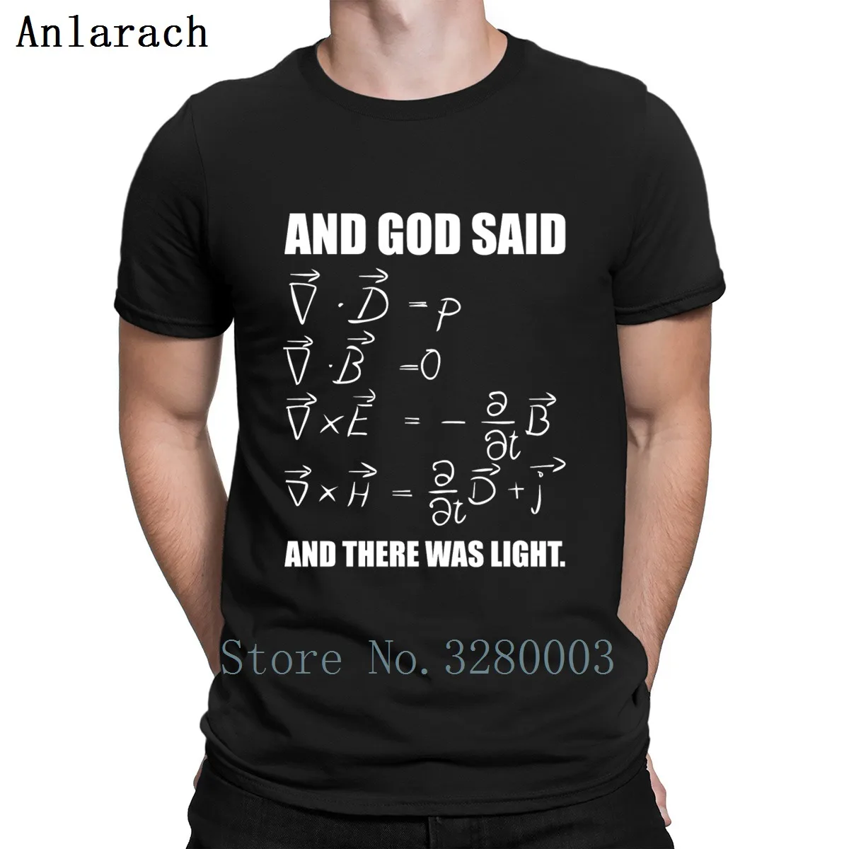 God Said Maxweller Equations а затем была легкая футболка Весенняя хлопковая Базовая