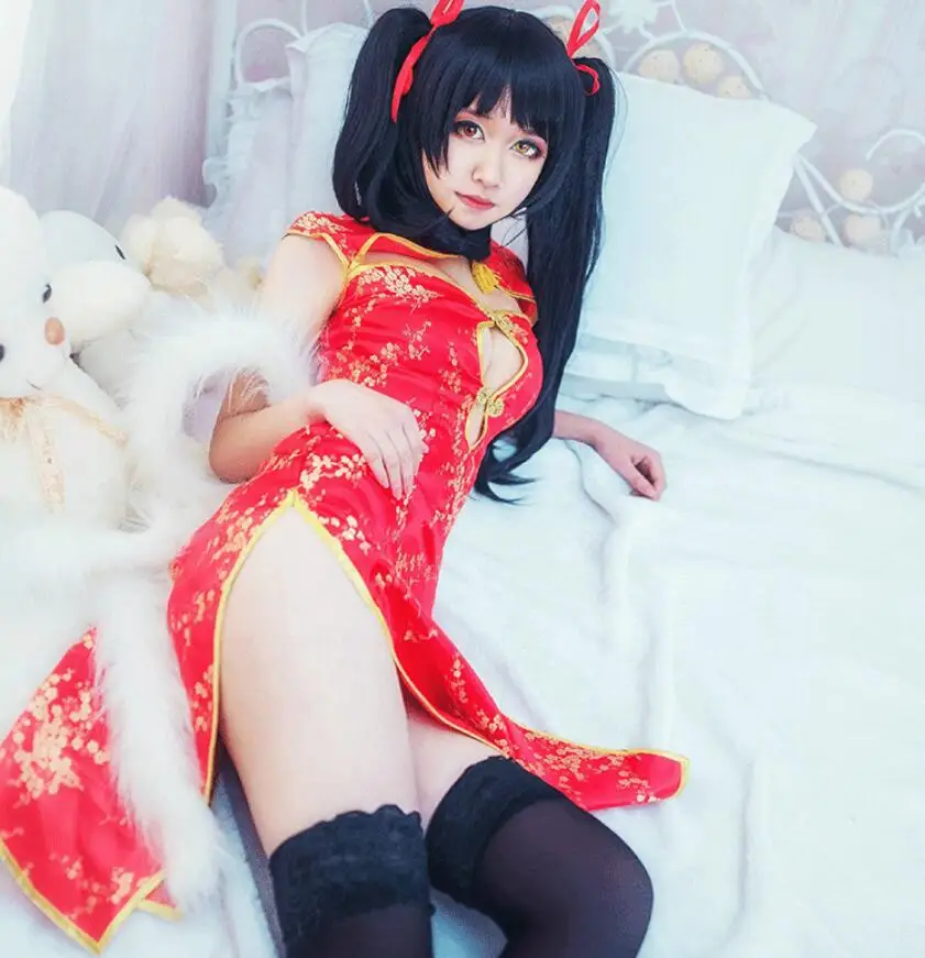 Бесплатная доставка аниме DATE A LIVE Cos Хэллоуин Каруми Косплэй белого и красного