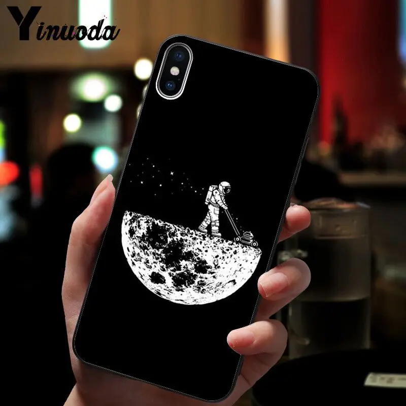 Yinuoda новейший космический Луна астронавт DIY чехол для телефона с рисунком iPhone 8 7 6