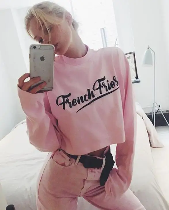 pink Sparky Parisian женский свитер и худи, новинка, шикарный свитшот с буквенным принтом и длинным рукавом, свитшот с круглым вырезом, верхняя одежда - Цвет: pink