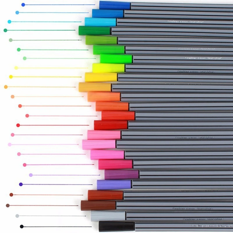 

0.4mm 24 Colors Fineliner Needle Tip Marker Water Based Ink Pen Art Painting Set New And High Quality