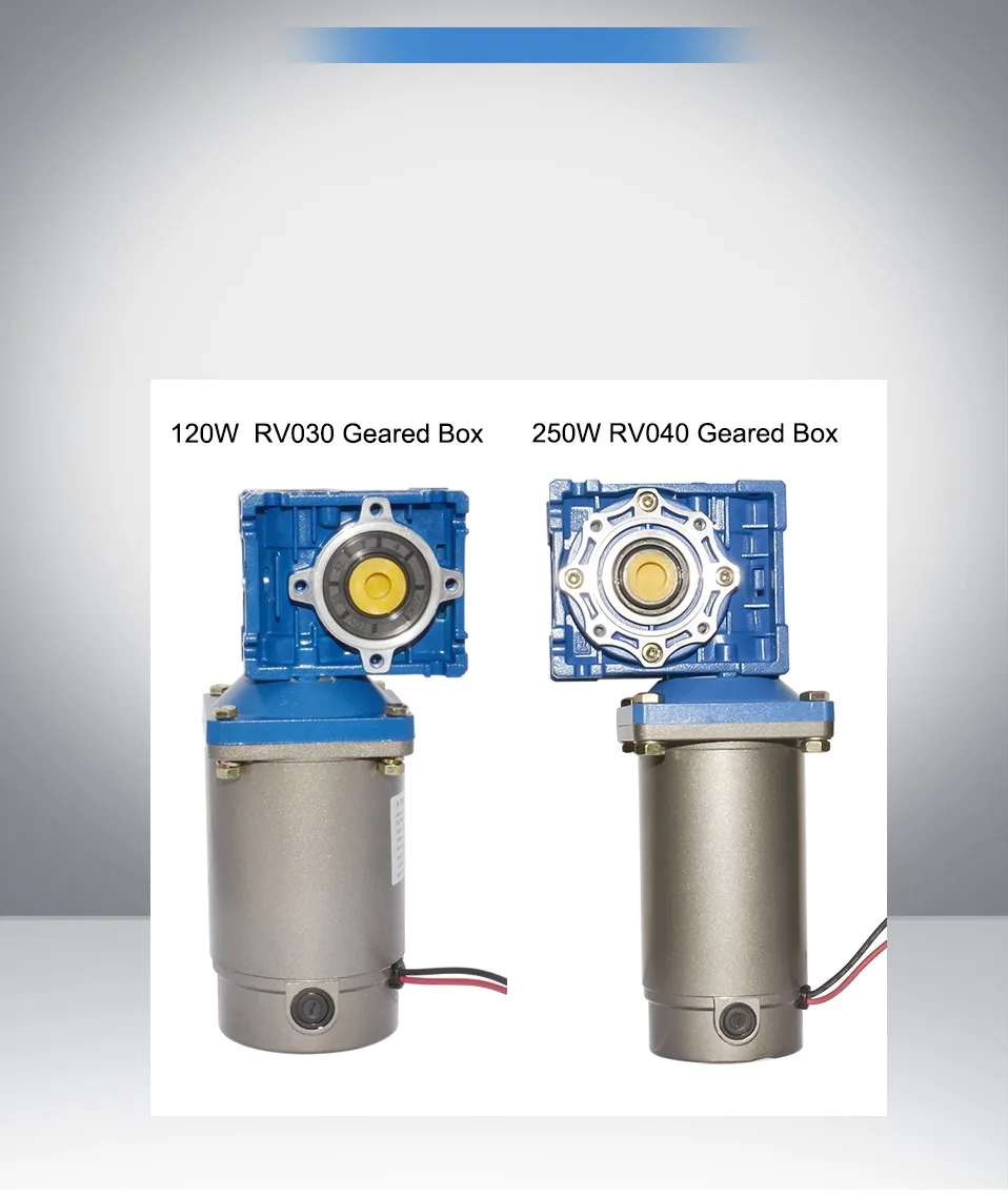 Большой постоянного тока червь Шестерни Мотор 12/24/90/220V 120/250W 22/30/36/45/60/90/180/240 об/мин двигатель с постоянным магнитом, работающий от постоянного тока с RV030/ 040 Шестерни коробка