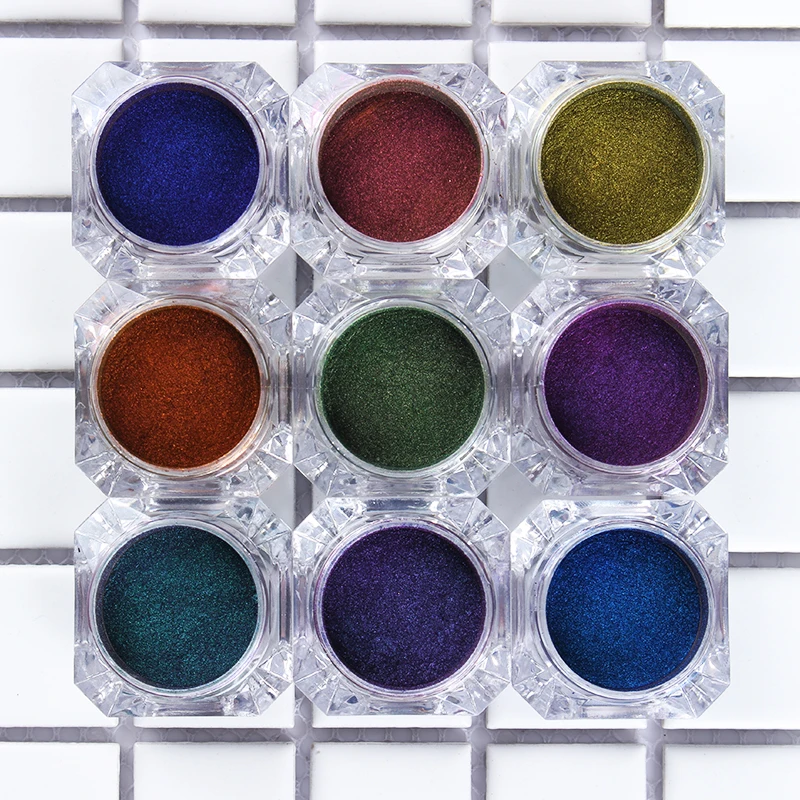 1 коробка Блестящий Порошок для ногтей высшего класса Хамелеон Голографический