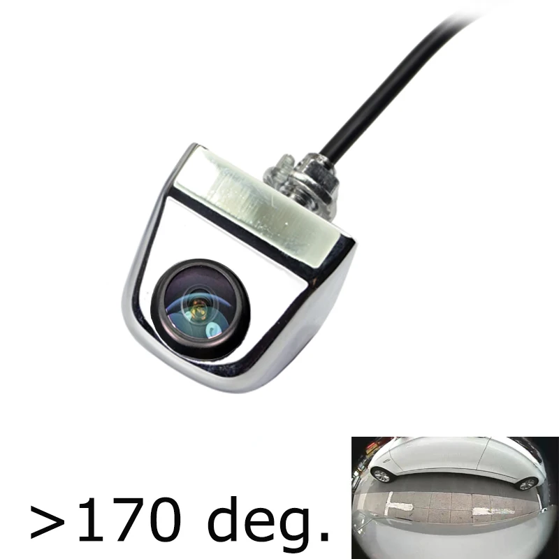 chrome fisheye 3 цвета ccd HD appr 180deg рыбий глаз вид Анти-туман резервная камера заднего вида ночное видение парковочная камера Фронтальная боковая камера цинковый сплав - Название цвета: chrome fisheye