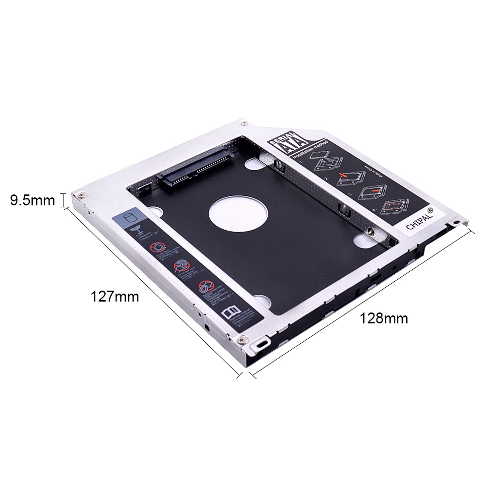 CHIPAL алюминия 9 5 мм 2nd второй HDD Caddy SATA 3 2 &quotчехол для SSD Apple Macbook Pro Air 13&quot 15 &quot17&quot