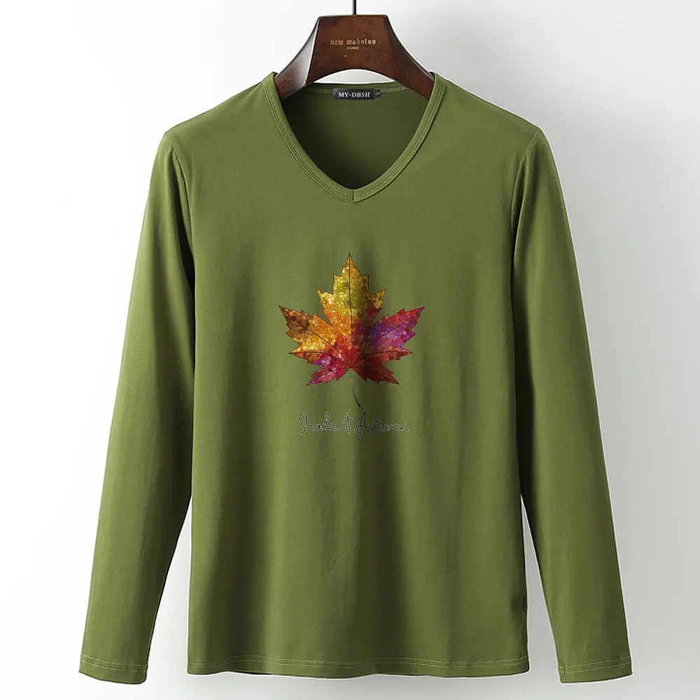 Мужская футболка с принтом кленового листа Повседневная для фитнеса в стиле