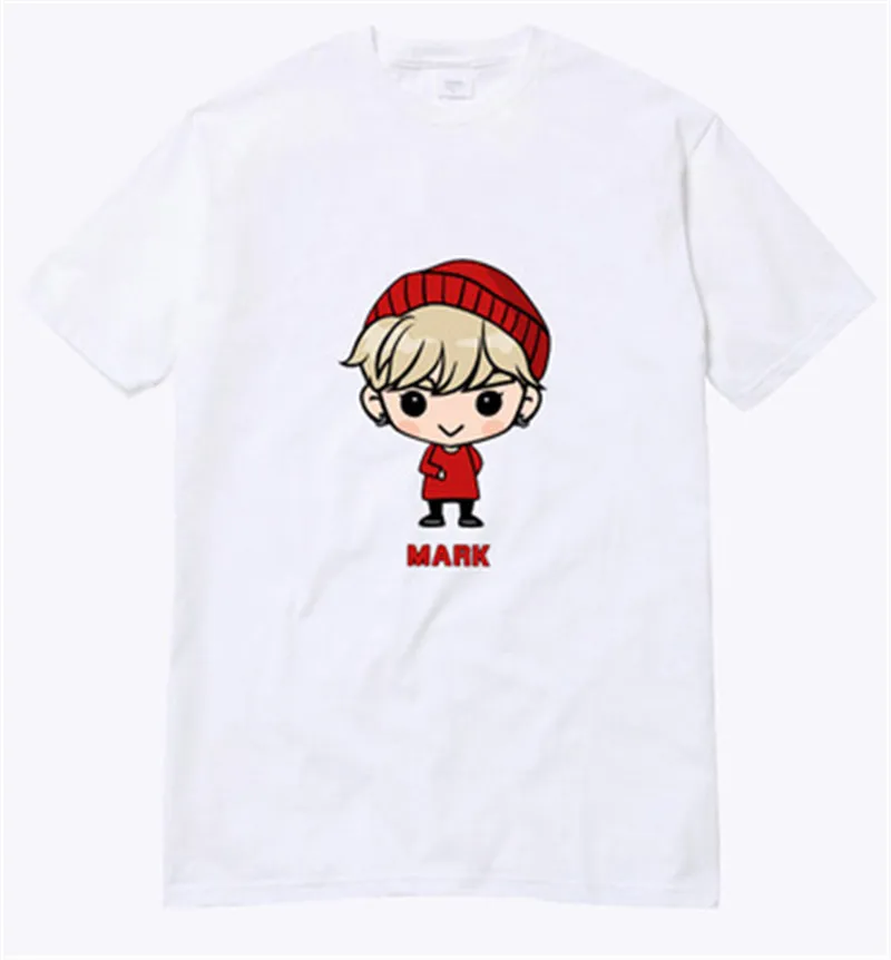 Фото KPOP GOT7 Летающий альбом Mark JB футболка с героями мультфильмов K POP 2016 модная