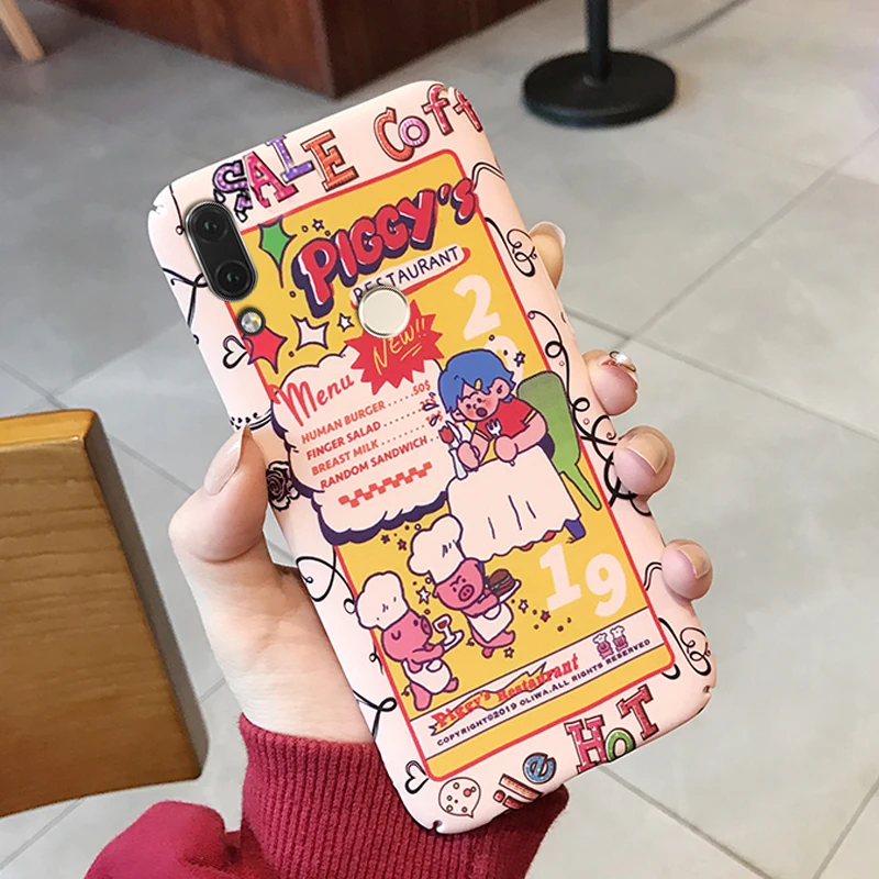 zhu Чехол KaiNuEn, чехол, чехол для Xiaomi Redmi Note 7 Note7 Pro, Роскошный Жесткий чехол с рисунком из поликарбоната, милый чехол с цветочным принтом - Цвет: zhu