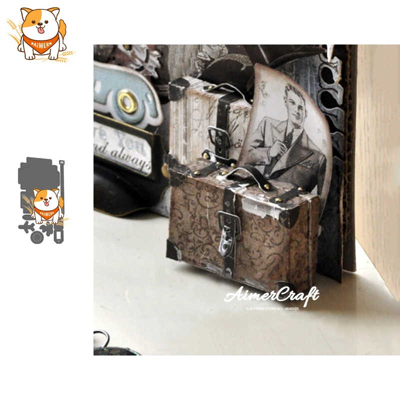 Летный чемодан металлические режущие штампы трафарет для скрапбукинга DIY