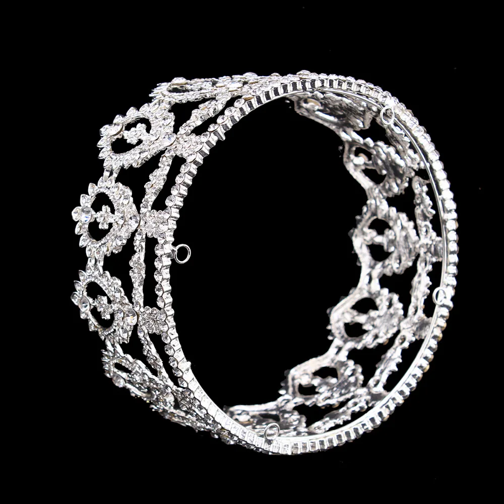 Круглые короны свадебная диадема из кристаллов винтажная Корона Свадебные