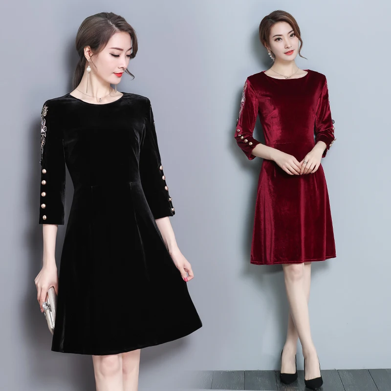 4XL Повседневное платье для женщин 2019 весна новые женские платья 3/4 рукав o