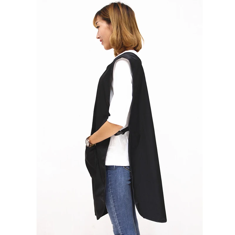 Новый женский Однотонный черный кухонный фартук для повара официанта кафе