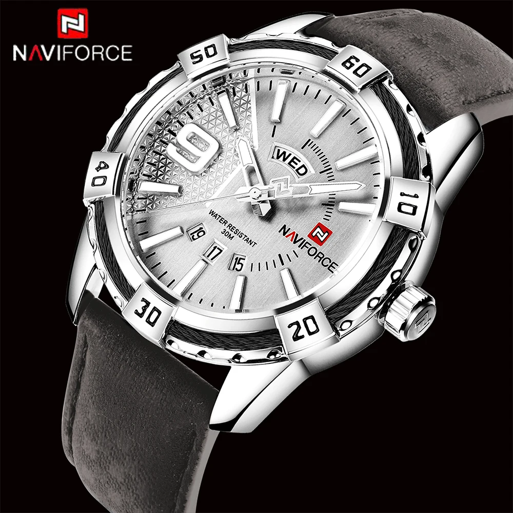 Часы наручные NAVIFORCE Мужские кварцевые роскошные брендовые деловые