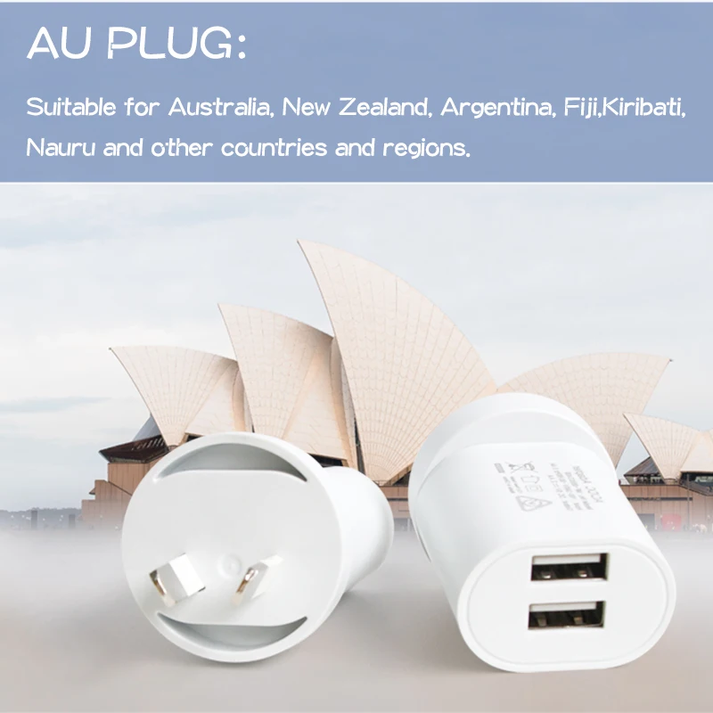1 шт. AU адаптер Plug 5V2. 4A зарядное устройство для мобильного телефона Dual USB интерфейс AC/DC путешествия в Австралия Новая Зеландия