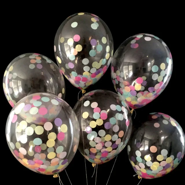 mix paper ZLJQ gender reveal 10 шт. голубые конфетти воздушные шары прозрачный воздушный шар счастливый день рождения, детский душ Милое Свадебное украшение - Цвет: mix paper