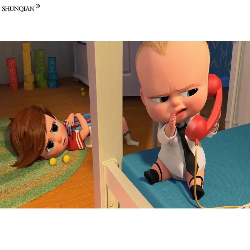 Boss Baby печати плакатов из шелковой ткани с принтом плакат ткань пользовательские