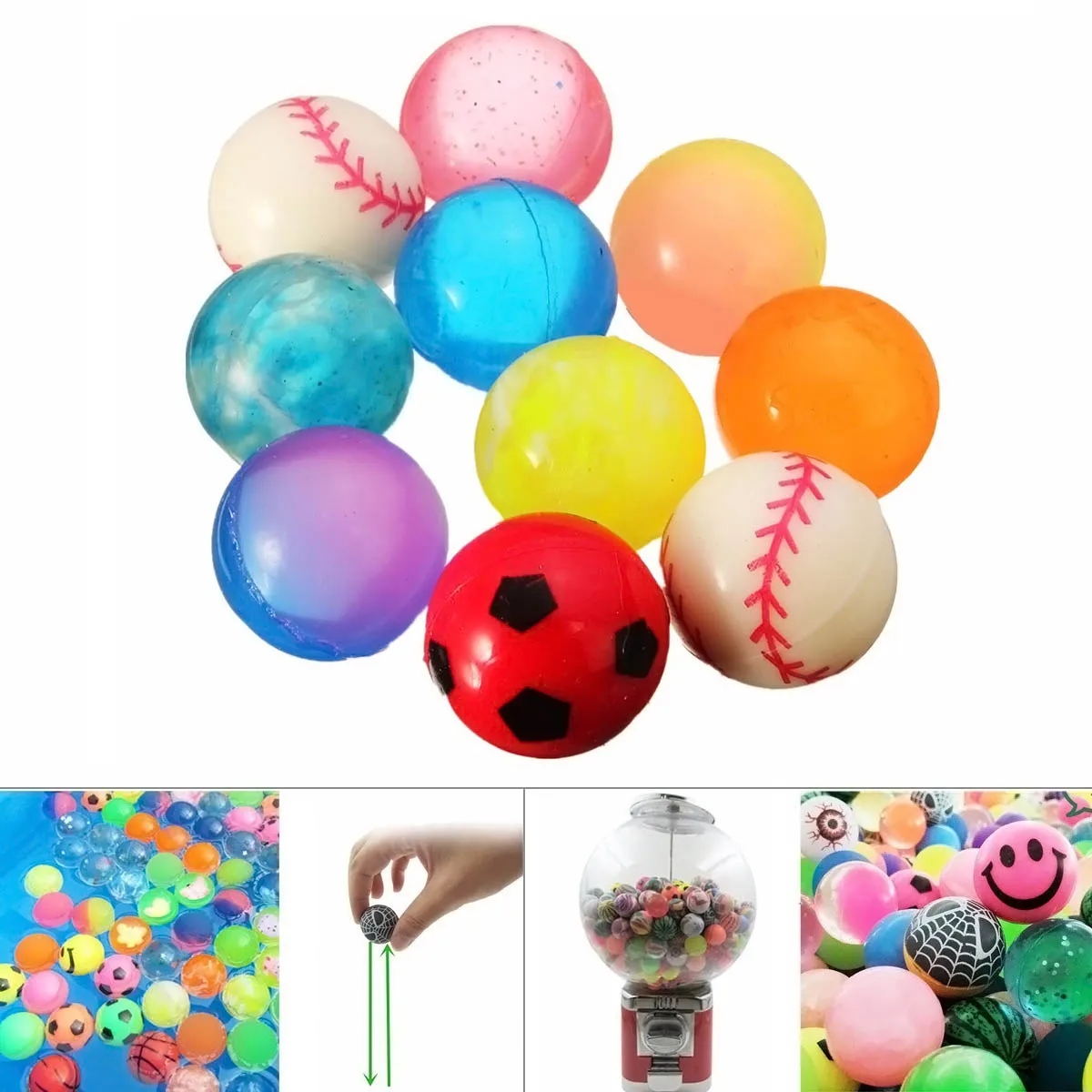 

201 New Arrival 10pcs Colorful 27mm Bouncy Jet Balls Kids Toys For Pinata Loot Party Bag Stocking Fillers Leisure Time88