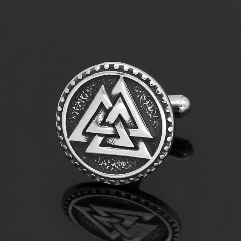 Скандинавский Викинг Valknut Амулет из нержавеющей стали запонки для мужчин и