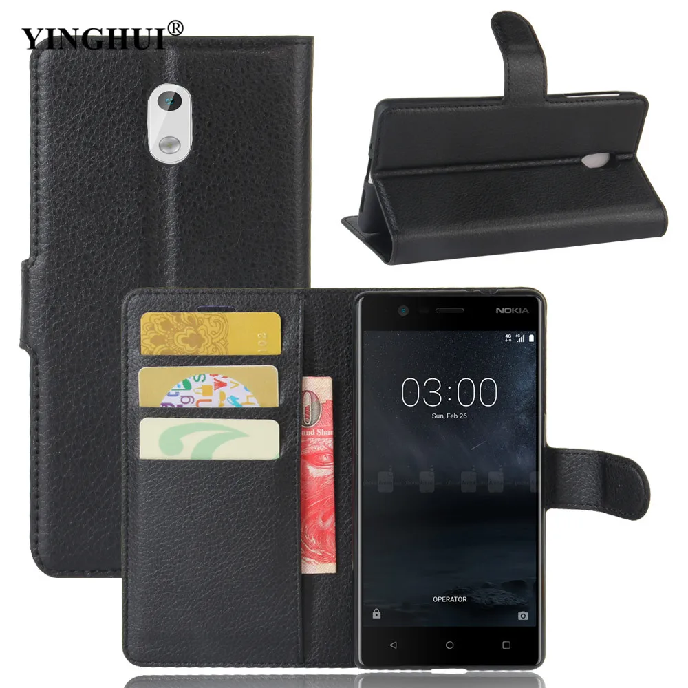 Новый роскошный чехол для Nokia 3 Флип кожаный Телефонные Чехлы Мягкая обложка nokia3