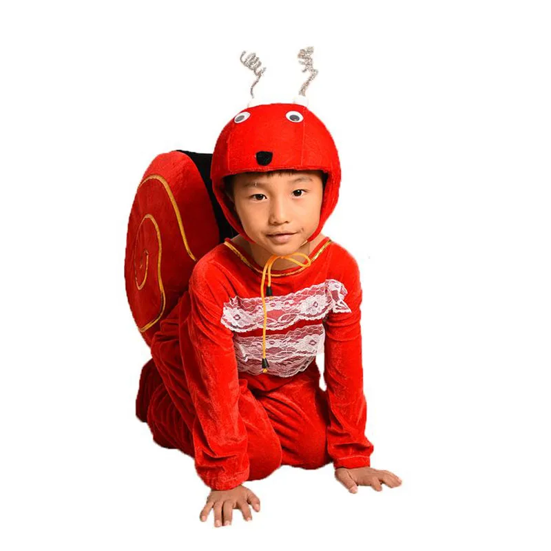 long sleeve red Детский костюм улитки для взрослых; Цвет зеленый, красный, синий; вечерние костюмы для косплея на Хэллоуин; Одежда для мальчиков и девочек; одежда для детей - Цвет: long sleeve red