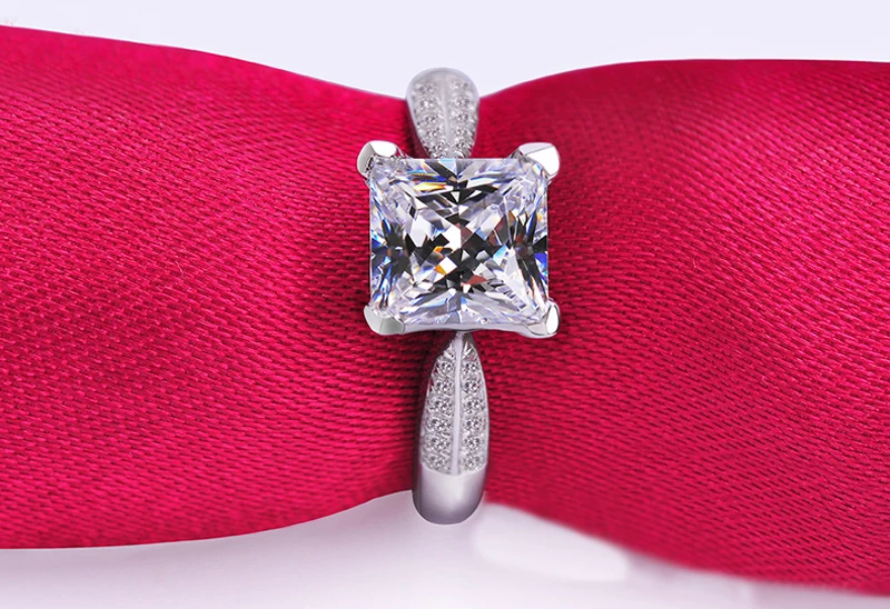 Yhamni роскошные 925 одноцветное Серебряные Кольца Set Цирконий CZ Diamant Свадебные Обручальные кольца для Для женщин Ювелирные украшения rr038
