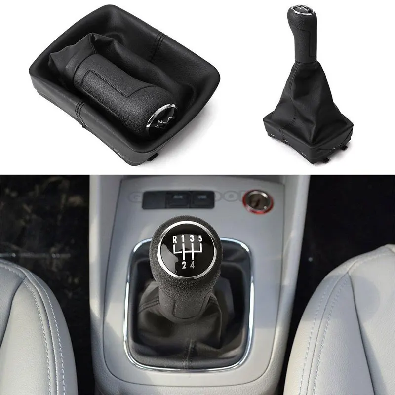02-05 Polo/Derby/Vento-IND 08-09 Polo Classic 04-07 Lim 2002-2009 POLO Mk4 9N/9N2 Car Gear Shift Knob With Leather Boot