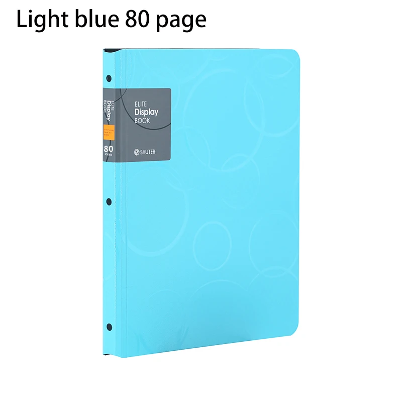 light blue 80page 240*310 мм A4 профессиональная папка для документов 30 40 60 80 страниц папка для презентаций дисплей книга офис бизнес органайзер для документов - Цвет: light blue 80page
