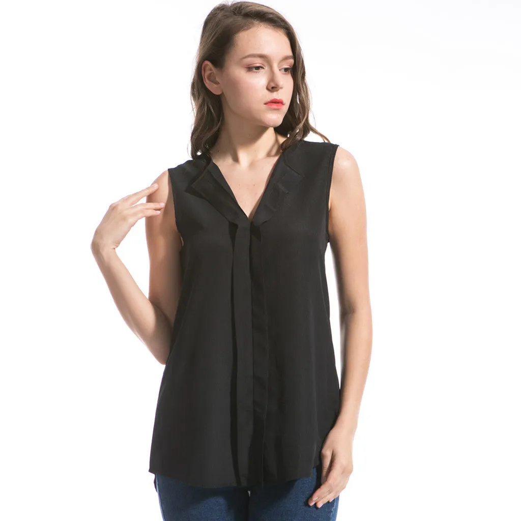 Женская шифоновая блузка свободного покроя жилет Летний больших размеров