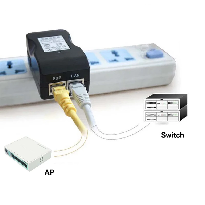 24 В/48 В 1A POE инжектор ЕС США Великобритания настенный разъем Ethernet адаптер для ip-камеры выход питания через Ethernet Инжектор POE переключатель