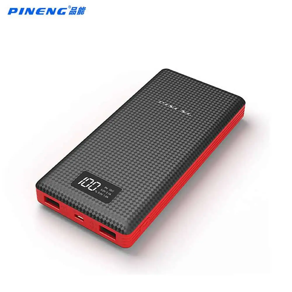 Оригинальный Pineng внешний аккумулятор 20000 мАч PN969 Powerbank 5V 2.1A двойной USB выход для