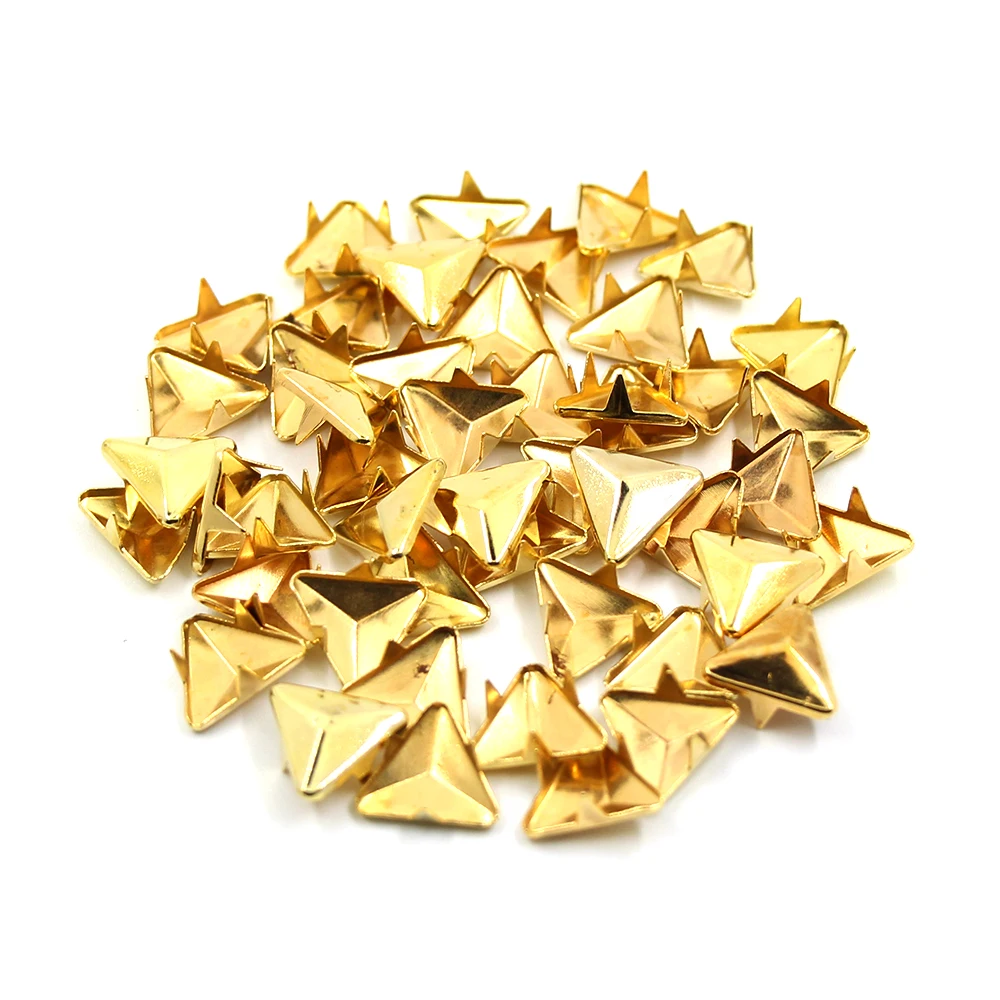 100pcs High Quality 12/16MM Rivets Metal Studs Gold Three Claws Rivet For Leather Spikes Shoes Clothes Bracelet | Дом и сад