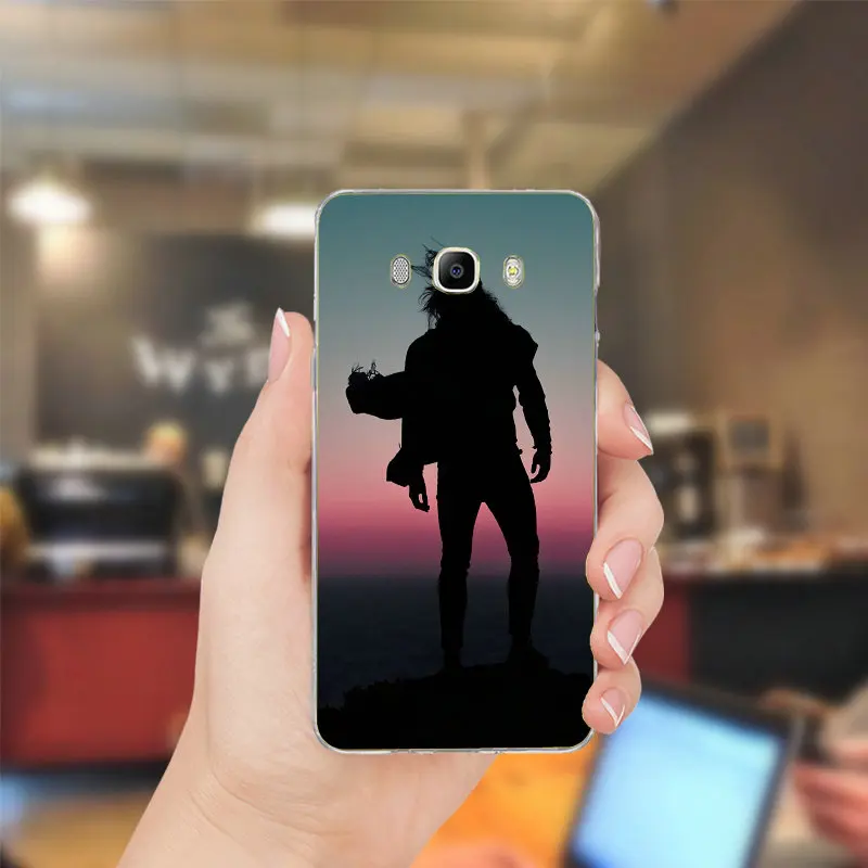 Силуэт человека небесно-одиночество Силиконовые чехлы ТПУ телефон для Samsung Galaxy J1
