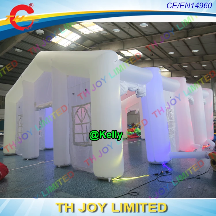 Бесплатная доставка двери светодиодное освещение надувная Свадебная палатка