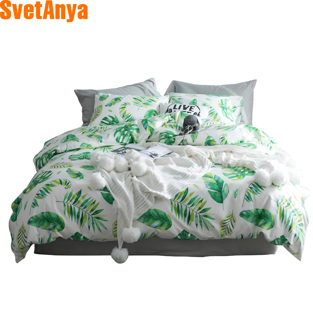 Svetanya, 1 шт., пододеяльник с принтом растений, 100 хлопок, стеганое одеяло, покрывало, постельные принадлежности, одиночное, полное, двойное, queen king size