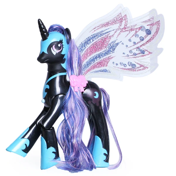 Черный Lanyitoys светильник и музыка Единорог 8,6 дюймов My little ponies игрушки экшн фигура аниме модель игрушки для девочек - Цвет: Черный