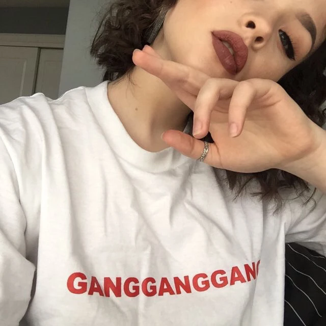 Женская хлопковая Футболка с принтом в виде красных букв повседневные Забавные