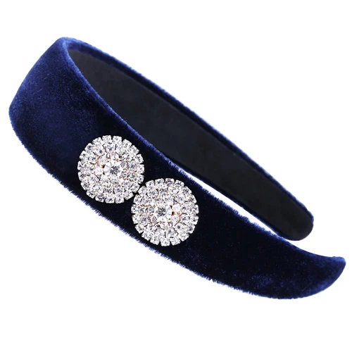 Round Royal Blue Зимние теплые головная повязка, аксессуары для волос, музыкальная нота, Bow широкая повязка на волосы для девочек головной убор в виде ободка черный с головными повязками для Для женщин HB049 - Цвет: Round Royal Blue