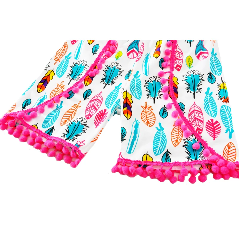 

Girl Clothing Sets Fashion Letter Feather Children Tshirt+Tassel Pant 2pcs Kids Clothes 2017 Summer Wild Child Baby Clothing Set