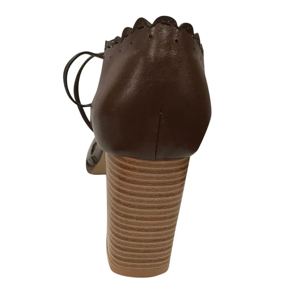 SAGACE/Женская обувь на толстом каблуке в римском стиле винтажные туфли-лодочки