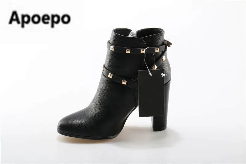 

Распродажа, женские полусапожки, полусапожки на толстом высоком каблуке, женские черные мотоциклетные ботинки для девушек