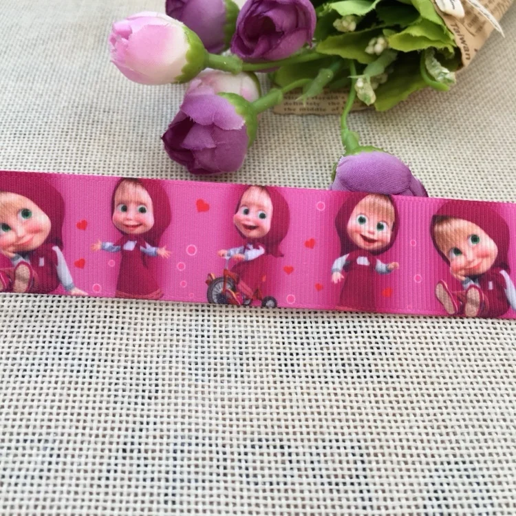 1 &quot25MM bear cartoon ribbon high quality printed polyester 10 yards DIY handmade materials wedding gift wrap | Дом и сад