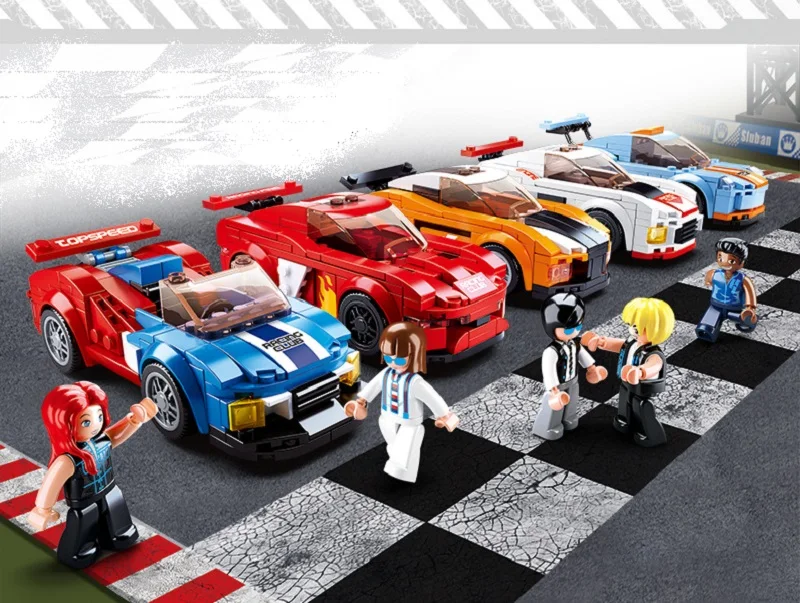 148-164 шт. комплект гоночных автомобилей Совместимость legoed Speed чемпионы ралли