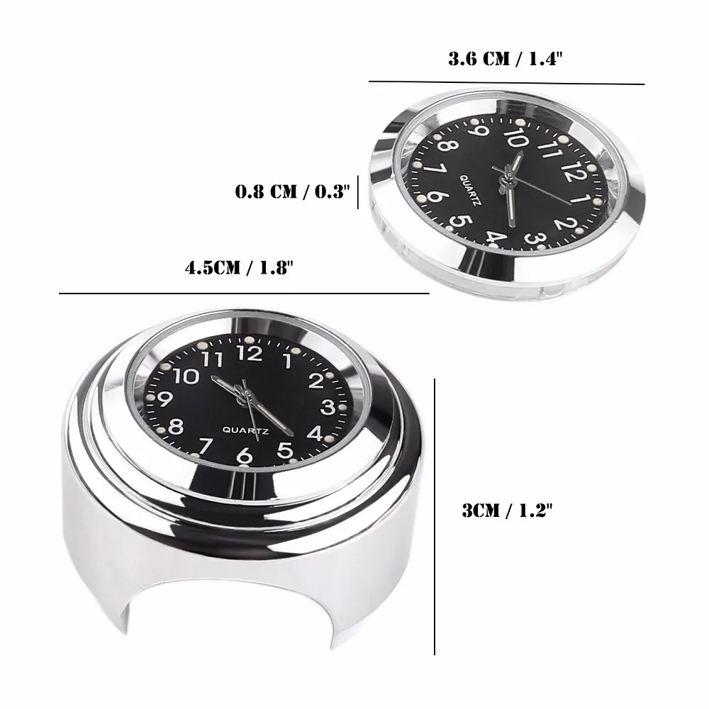 

Waterproof 7/8" 1" Chrome Motorcycle Handlebar Mount Quartz Clock Watch for Harley Davidson Honda Yamaha Suzuki Kawasaki 1pcs