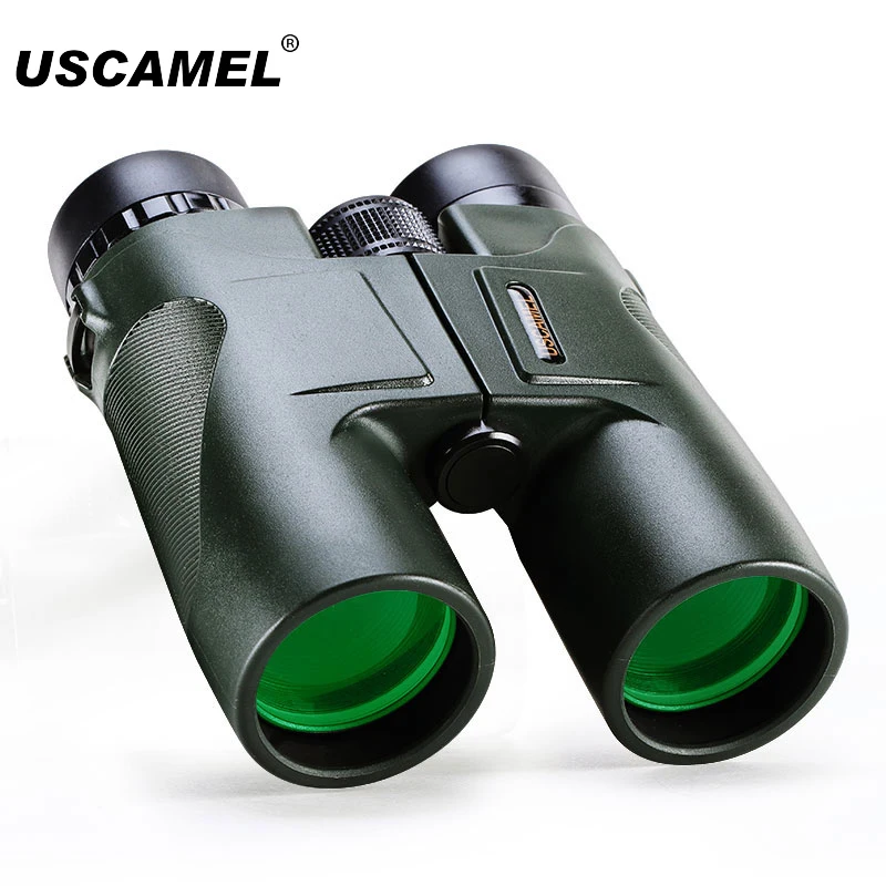 USCAMEL HD 10x42 BAK4 с высоким увеличением, охотничий телескоп с широким углом, профессиональный бинокль, Черный Армейский зеленый