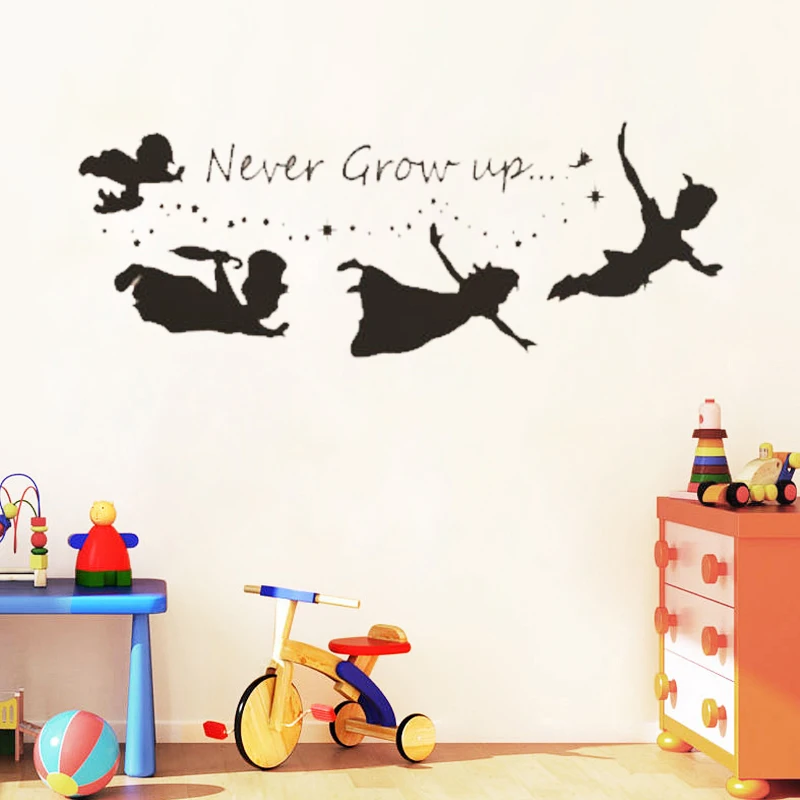 G156 никогда не вырастают цитаты из Питера Пэна силуэт и звезды Виниловые