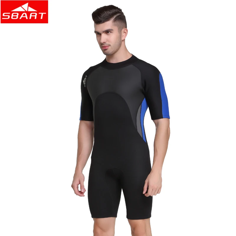 Мужские неопреновые гидрокостюмы SBART 2 мм цельные костюмы для дайвинга с коротким