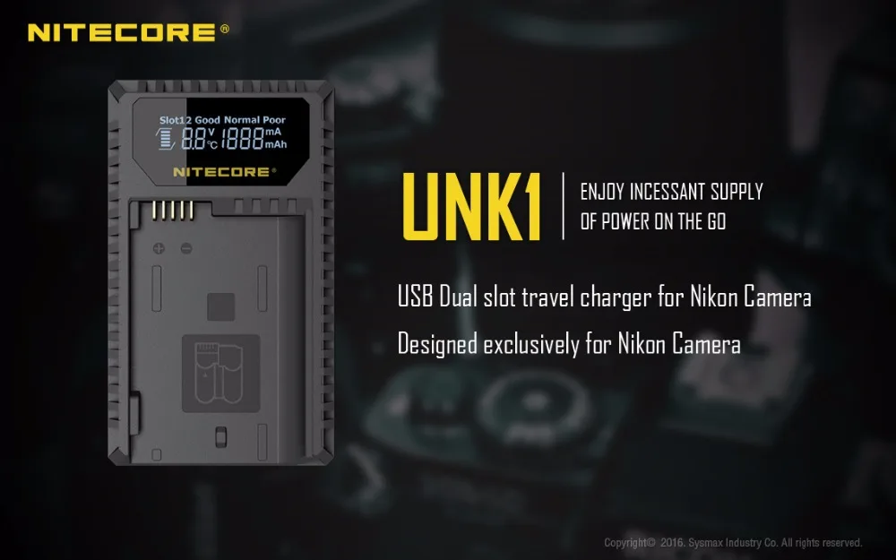 Nitecore путешествия Камера Зарядное устройство USN1 для sony NP-FW50.UNK1 для Nikon EN-EL14 EN-EL14a EN-EL15. UCN1 для Canon EOS LP-E6
