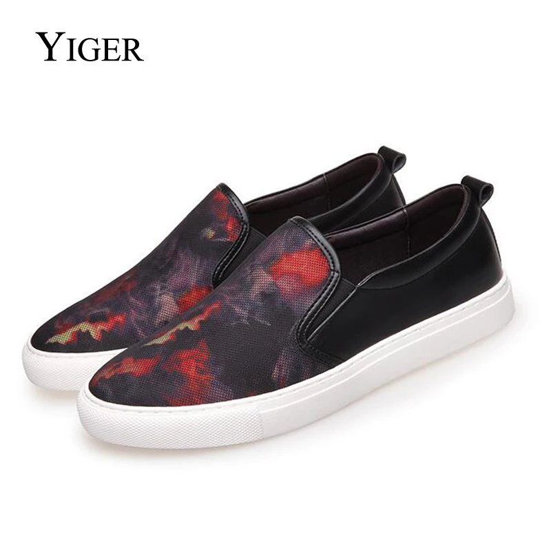 YIGER/Новые весенние мужские лоферы модная прогулочная обувь без шнуровки Мужская